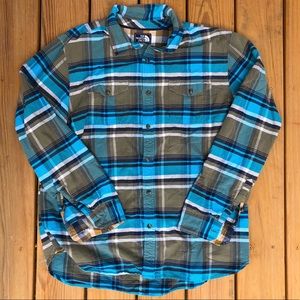 Men’s The North Face Blue Button Down Flannel